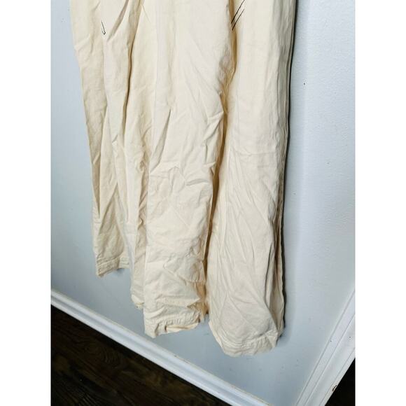 ROSETTA GETTY Beige Twill Cotton Short Sleeve Button Front Dress Size 4 - Picture 6 of 10